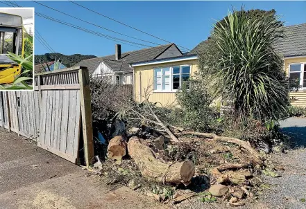  ?? ?? ‘‘By Friday we were like, ‘man, we’ve got to get this sorted’. The house is on the market, we had to cancel the open home on Sunday.’’
Brendan Elks
The debris left behind after a bus crashed through Brendan Elks’ front yard.