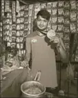  ??  ?? Asian Games Sepak Takraw bronze medal winner Harish Kumar at his father’s tea shop in New Delhi VIPIN KUMAR/HT PHOTO