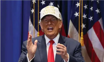  ?? Photograph: Brendan McDermid/Reuters ?? Donald Trump campaigns in Indianola, Iowa, on 14 January 2024.