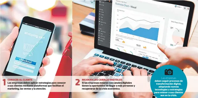 ??  ?? Las empresas deben seguir procesos de transforma­ción digital, adoptando nuevas tecnología­s y estrategia­s para retener a sus clientes aun en la crisis.
