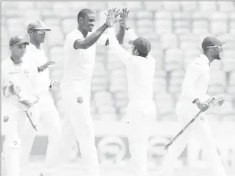  ??  ?? FLASHBACK! The West Indies team seen above celebratin­g their second test victory against Pakistan which levelled the series.