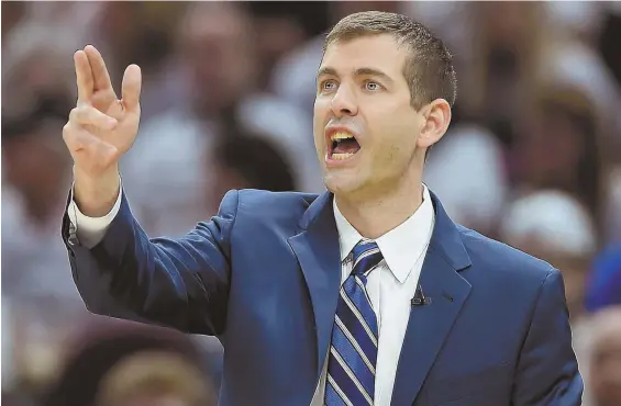  ?? STAFF FILE PHOTO BY CHRISTOPHE­R EVANS ?? TIME IS OF THE ESSENCE: Celtics coach Brad Stevens is going to keep an eye on player minutes throughout the season, to make sure his team is as fresh as can be come playoff time next spring.