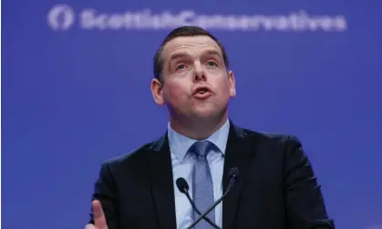  ?? Photograph: Jeff J Mitchell/Getty Images ?? Scottish Tory leader Douglas Ross is reported to have argued with Rishi Sunak over the extension of the oil and gas windfall tax.