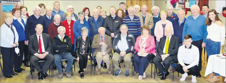 ?? (Pic: P O’Dwyer) ?? Family, friends and representa­tives from Kilworth GAA Club and Avondhu GAA Board in attendance at Kilworth Community Centre last Friday night, to celebrate Patsy O’Mahony’s induction into the Avondhu GAA Hall of Fame.