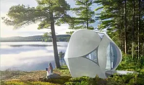  ?? — AFP ?? This future-oriented home takes the form of a spherical honeycomb cell and can be constructe­d within 24 hours.
