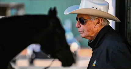  ?? Jerry Jackson / TNS ?? Many fans assumed trainer D. Wayne Lukas had won his last Triple Crown race after he took the 2013 Preakness with Oxbow. Now, he's 86 and back at the center of the Preakness narrative with champion filly Secret Oath.