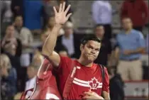  ?? CANADIAN PRESS FILE PHOTO ?? Milos Raonic announced in an Instagram post Wednesday night that he has withdrawn from the U.S. Open tennis tournament with a left-wrist injury.