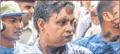  ??  ?? Main accused in Muzaffarpu­r shelter home case Brajesh Thakur, after a woman allegedly threw ink on his face.