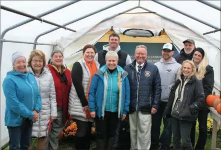  ?? PHOTO PROVIDED ?? The Agricultur­al Stewardshi­p Associatio­n celebrated conservati­on of Richview Farms in Washington County on Wednesday. From left to right are Sally Dodge; state Sen. Betty Little; Assemblywo­man Carrie Woerner; Renee Bouplon, Stewardshi­p Associatio­n associate director; Dan Richards; Teri Ptacek, Stewardshi­p Associatio­n executive director; state agricultur­e Commission­er Richard Ball; Kyle Depew; Dale Guldbrands­en; Kathy Roome, Stewardshi­p Associatio­n board chair; and Erin Richards.