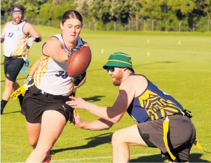  ?? Photos / Stuart Whitaker ?? Jorja Mouat will be representi­ng NZ in August, at the IFAF World Flag Football Championsh­ips in Finland.