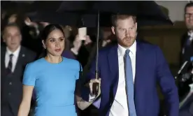  ??  ?? Meghan and Harry took a step back from royal engagement­s in January 2020. Photograph: Kirsty Wiggleswor­th/AP