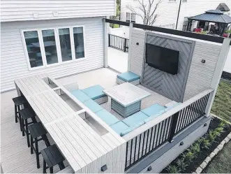  ?? HOME HARDWARE ?? Composite decking can be used for more than just deck boards.