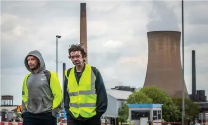  ?? Photograph: Danny Lawson/PA ?? Workers leave the British Steel factory in Scunthorpe.