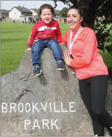  ??  ?? Jenny Boylan and her little boy Charlie at Sunday’s event in Brookville.