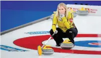  ?? JEFF MCINTOSH THE CANADIAN PRESS ?? Jennifer Jones got her first win at the Scotties Tournament of Hearts in 2002. With a 6-5 victory over Newfoundla­nd and Labrador on Tuesday she earned her tournament record 153rd.