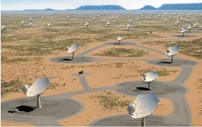  ??  ?? The SKA telescope will be comprised of radio dishes spread across the Australian outback and in South Africa.