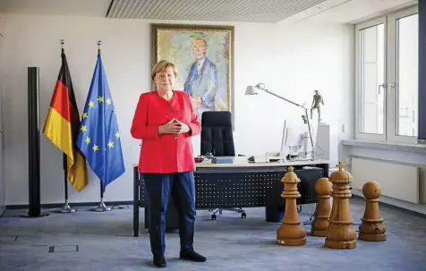  ?? PICTURE ALLIANCE / PHOTOTHEK ?? Das Konrad-Adenauer-Bild von Oskar Kokoschka hängt als Leihgabe des Bundestags auch in Merkels neuem Büro.