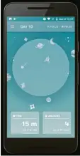  ??  ?? Die App „Space“belohnt Smartphone­Abstinenz mit virtuellen Monden und Planeten.