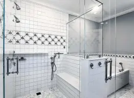  ?? Photo courtesy of Abbott Contractin­g ?? This master bathroom by Abbott Contractin­g features aging-in-place design.