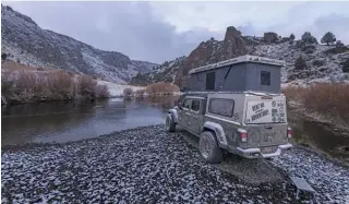  ??  ?? Whether parked for the night, ripping across the desert, or picking your way through the rocks, this Jeep Gladiator provides big smiles.