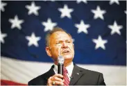  ?? THE ASSOCIATED PRESS ?? U.S. Senate candidate Roy Moore speaks Tuesday at a campaign rally in Fairhope, Ala.