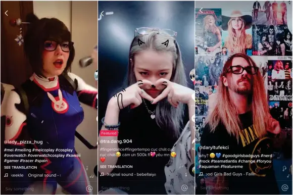  ?? TikTok. ?? Examples of people using