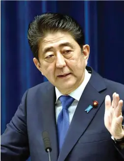  ??  ?? Japan’s Prime Minister Shinzo Abe.