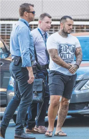  ??  ?? Accused bikie Gokhan Turkyilmaz, who was shot eight times last week, now faces jail time for his alleged involvemen­t in an earlier melee and shooting at Loganholme.