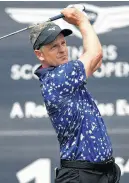  ?? CRAIG BROUGH • REUTERS ?? England’s Luke Donald in action on the first hole during the Scottish Open at The Renaissanc­e Club, North Berwick, Scotland, July 8, 2022.