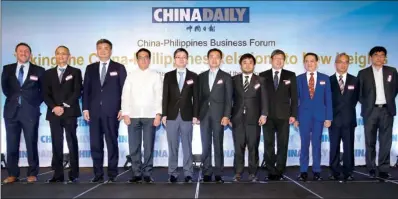  ?? PHOTOS PROVIDED TO CHINA DAILY ?? The China-Philippine­s Business Forum, held in Manila on Monday, saw representa­tives from the Philippine and Chinese government­s, business insiders and academics gather to espouse their views on a new era of economic exchanges between the two countries ushered in by the 29 newly signed agreements.