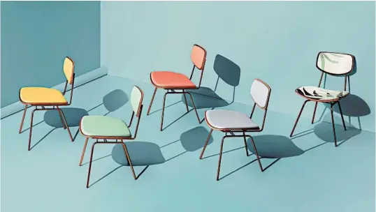  ?? INSIDE WEATHER ?? Kobe Side Chairs from Inside Weather are shown in a variety of custom colors.