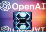  ?? ?? TOULOUSE, France: In this file photo taken on January 23, 2023 shows screens displaying the logos of OpenAI and ChatGPT. —AFP
