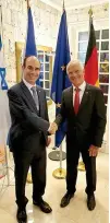  ?? ?? Israeli Ambassador Ilan Fluss and German Ambassador Andreas Pfaffernos­chke