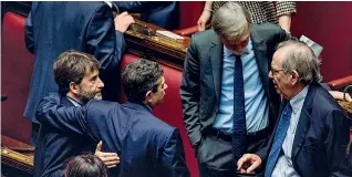  ?? (Agf) ?? In gruppo Da sinistra, Dario Franceschi­ni, 59 anni; Maurizio Lupi, 58; Graziano Delrio, 57; Pier Carlo Padoan, 68