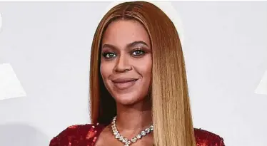  ?? Chris Pizzello / AP ?? Beyoncé, en foto de archivo, encabeza la lista de nominados a los Grammy con nueve menciones que incluyen canción y grabación del año. Los ganadores se anunciarán en una ceremonia en vivo el 31 de enero de 2021.