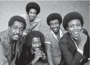  ??  ?? The Temptation­s: Otis Williams, Richard Street, Melvin Franklin, Dennis Edwards, who has died aged 74, and Glenn Beonard.