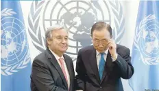  ??  ?? Antonio Guterres (left) has taken over the position from South Korea’s Ban Ki-Moon