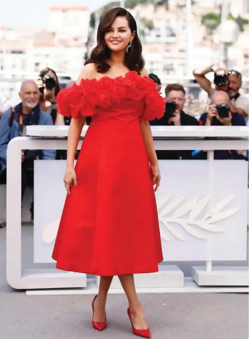  ?? Agence France-presse ?? Selena Gomez poses during a photocall for the film ‘Emilia Perez’ at the Cannes Film Festival on Sunday.