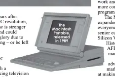  ?? ?? The Macintosh Portable, released in 1989