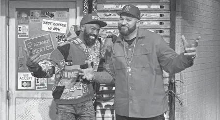  ?? GREG ENDRIES/ SHOWTIME ?? Desus Nice and The Kid Mero discuss relationsh­ips, being washed and police in their new book, “God- Level Knowledge Darts: Life Lessons From the Bronx.”