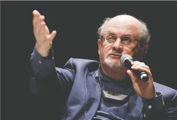  ?? CHARLY TRIBALLEAU/AFP/GETTY IMAGES ?? “It’s more important to have satire in these times,” Salman Rushdie said in an interview last year. His new novel is also a satire.