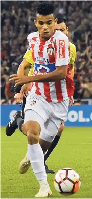  ?? HANSEL VASQUéZ ?? Luis Díaz en acción en el duelo ante el Paranaense. LUIS DíAZ