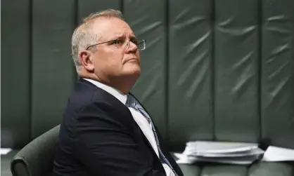  ?? Photograph: Lukas Coch/AAP ?? Labor targeted Scott Morrison and his ministers over the government’s controvers­ial Leppington Triangle land purchase in question time.