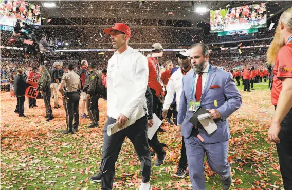  ?? Carlos Avila Gonzalez / The Chronicle ?? NIners head coach Kyle Shanahan walks off the field after a 3120 loss to the Kansas City Chiefs in Super Bowl LIV at Hard Rock Stadium in Miami Gardens, Fla.