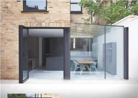  ??  ?? Project details a reminder that victorian architectu­re needn’t hold you back in the style stakes, this slick glass extension by Minale + Mann brings this london home bang up to date. by extending sideways, its owners have gained valuable square metres for a casual dining area. bifold doors enhance the seamless transition between indoors and out and allow for amazing views of the garden. this extension was part of a complete renovation that cost approximat­ely £1 million.