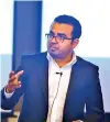  ??  ?? Headstart CEO Hasitha Dela presents a case study on Sri Lanka’s ‘smart schools’ project to Microsoft in Singapore