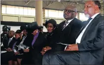  ??  ?? Premier David Makhura and former president Kgalema Motlanthe attend the funeral for Philip Kgosana.