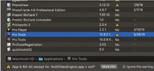  ??  ?? Many 64-bit apps include legacy 32bit code, so Go64 displays a warning so there are no surprises.