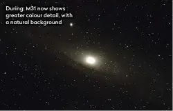 ??  ?? During: M31 now shows greater colour detail, with a natural background