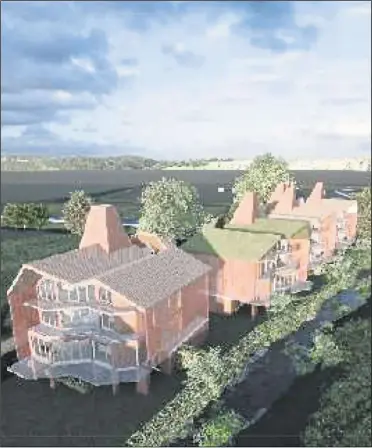  ?? ?? The design of the homes is inspired by the Kentish oast houses used in hop growing